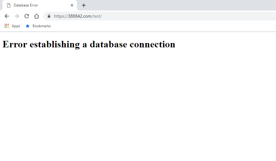 Error establishing a database connection