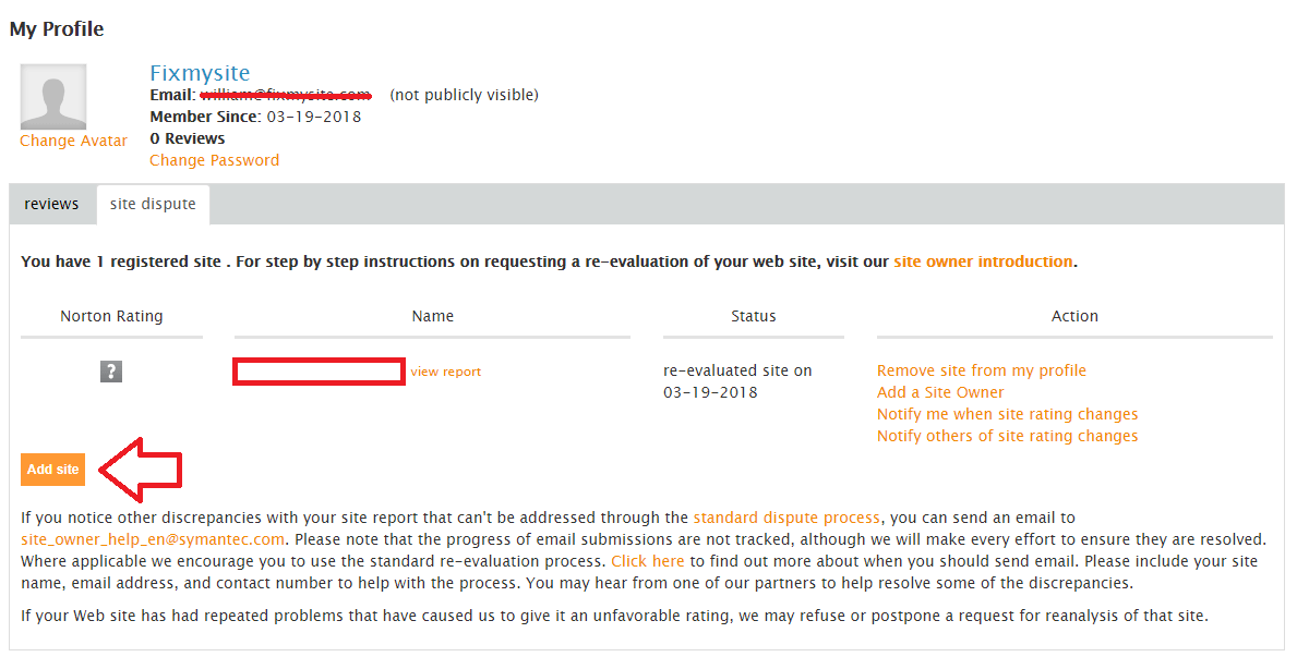 Norton Safe Web - Blacklist Removal