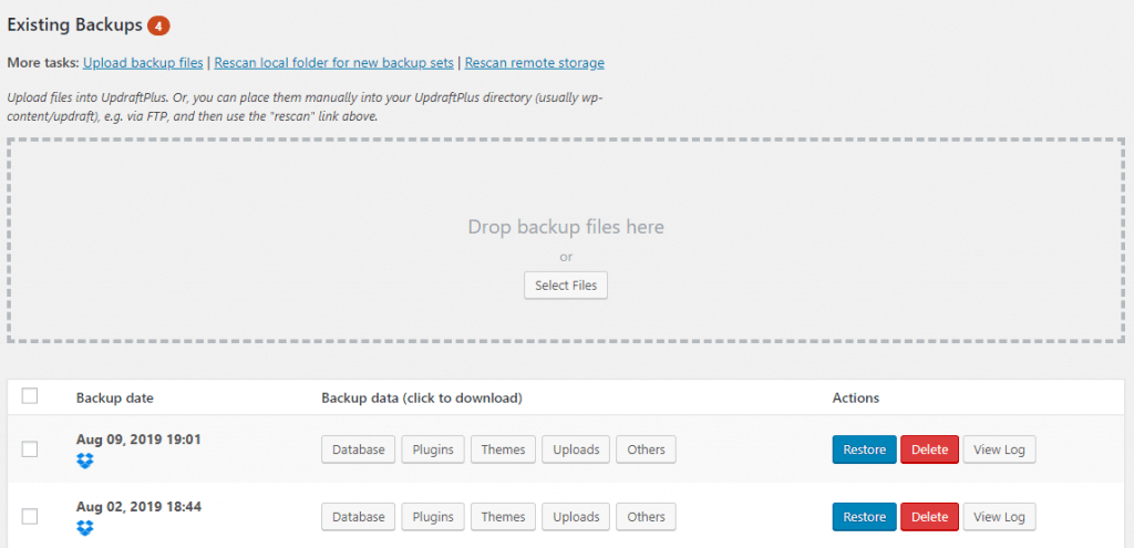 UpdraftPlus Admin