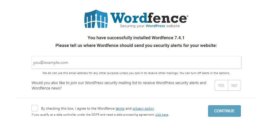 Installing WordFence - Step 2