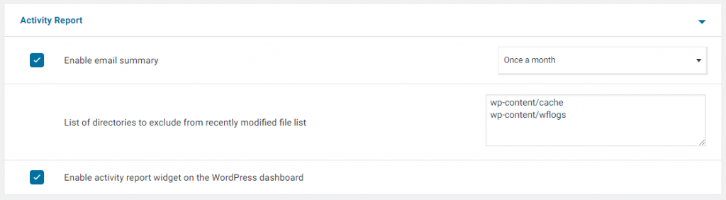 WordFence - Activity Report
