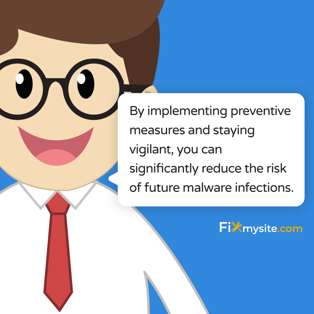 By implementing preventive measures and staying vigilant you can significantly reduce the risk of future malware infections