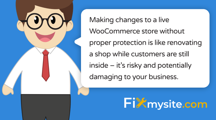 Making Changes to a live WooCommerce store without proper protection