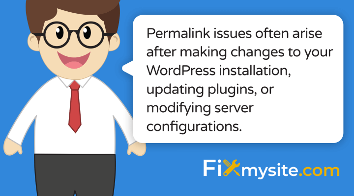 Permalink issues often arise after making changes to your WordPress installation, updating plugins, or modifying server configurations