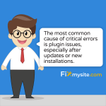 The most common cause of critical errors is plugin issues