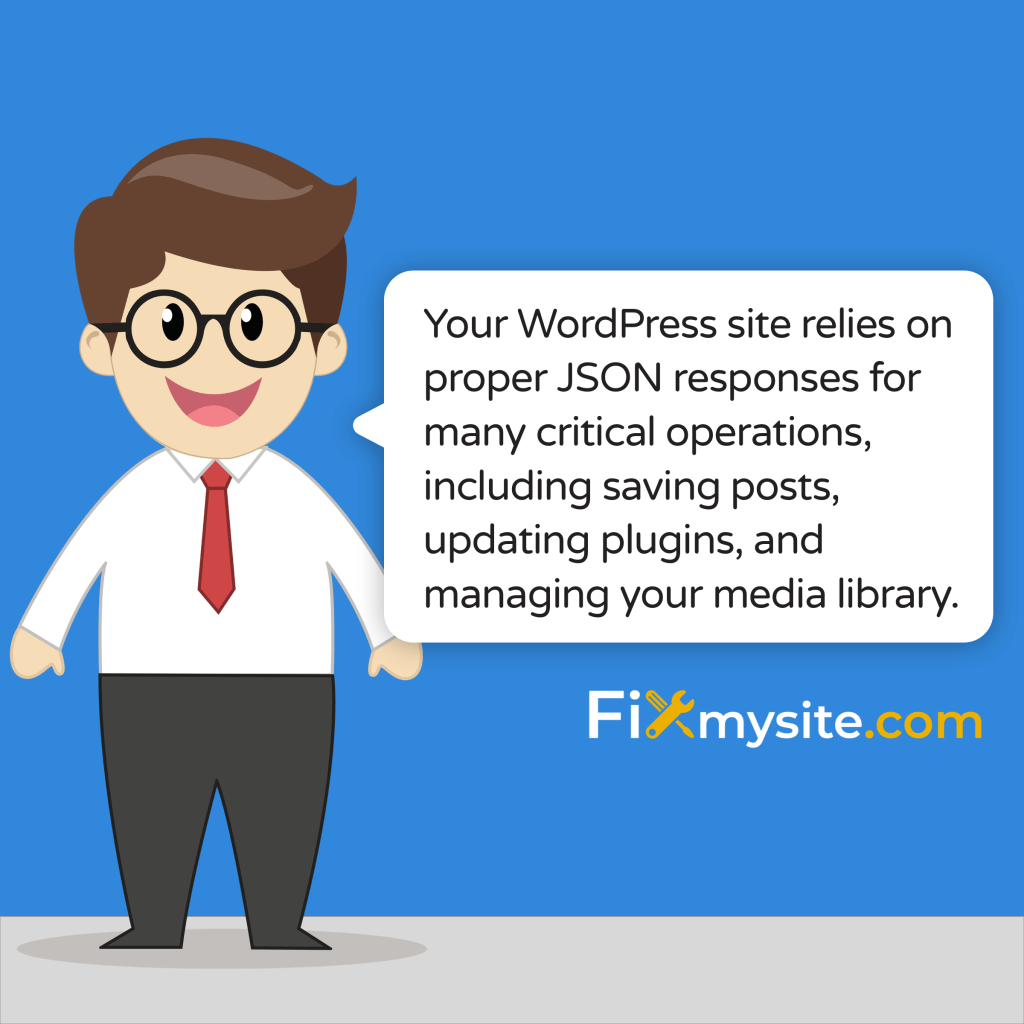 Your Wordpress site relies on proper JSON responses for many critical operations