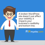 A broken WordPress site doesn't just affect your visability, it impacts your business's credibility and bottom line