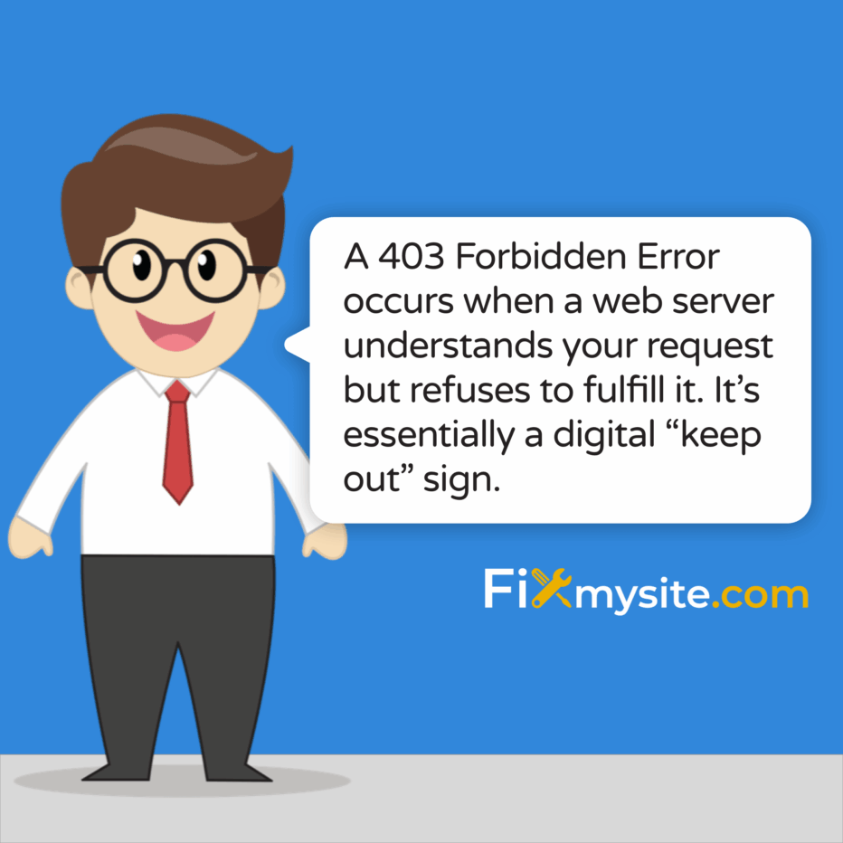 A 403 Forbidden Error occurs when a web server understands your request but refuses to fulfill it. It’s essentially a digital “keep out” sign.