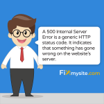 A 500 internal server error is a generic HTTP status code. It indicates that something has gone wrong with the website's server