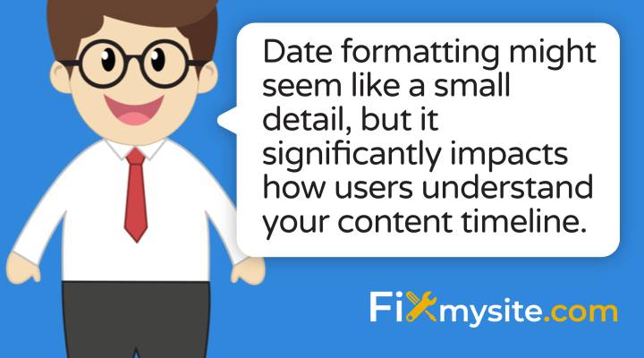 Date formatting might seem like a small detail, but it significantly impacts how users understand your content timeline