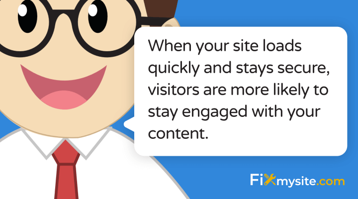 When your site loads quickly and stays secure, visitors are more likely to stay engaged with your content.