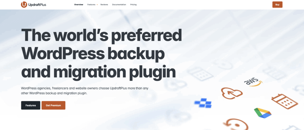UpdraftPlus homepage banner