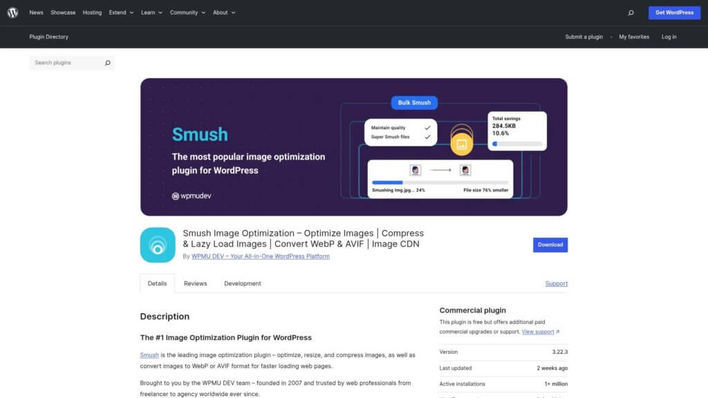 Screenshot of https://wordpress.org/plugins/wp-smushit/
