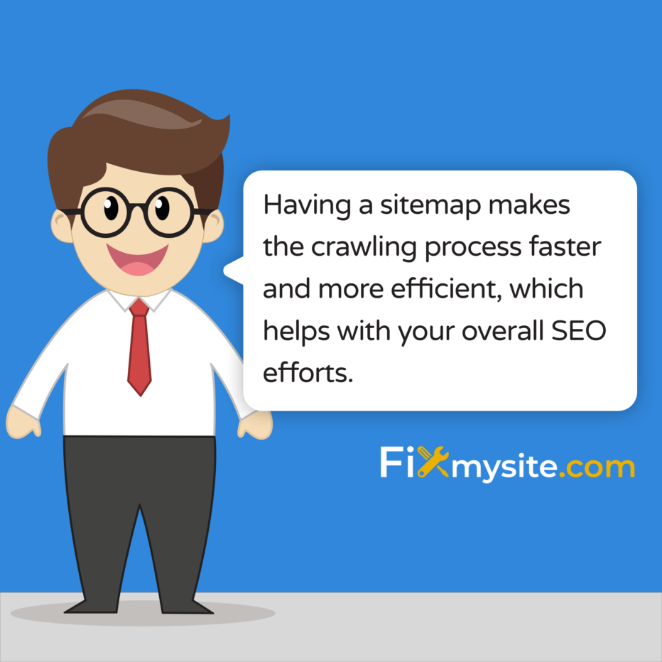 Having a sitemap makes the crawling process faster and more efficient, which helps with your overall SEO efforts