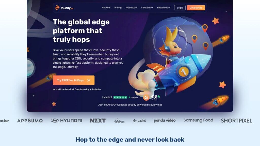 Screenshot of https://bunny.net