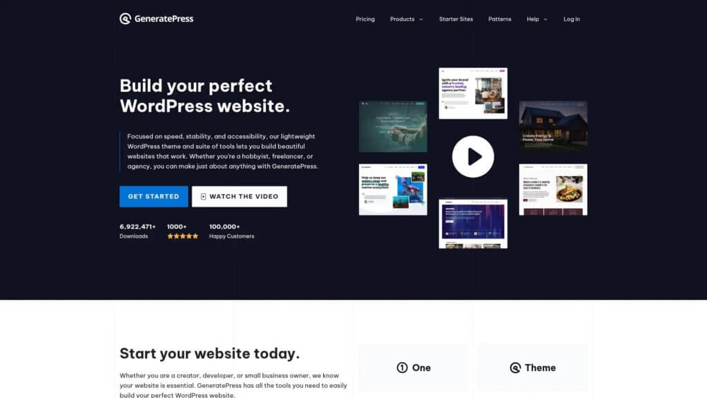 Screenshot of https://generatepress.com