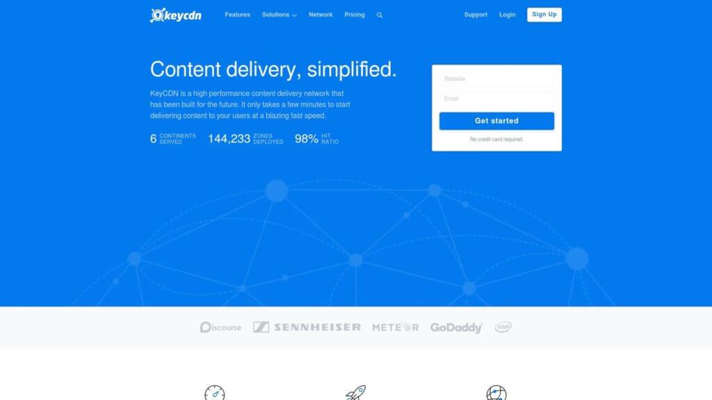 Screenshot of https://www.keycdn.com