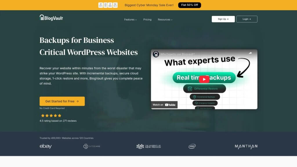 Screenshot of https://blogvault.net