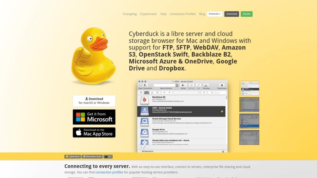 Screenshot of https://cyberduck.com