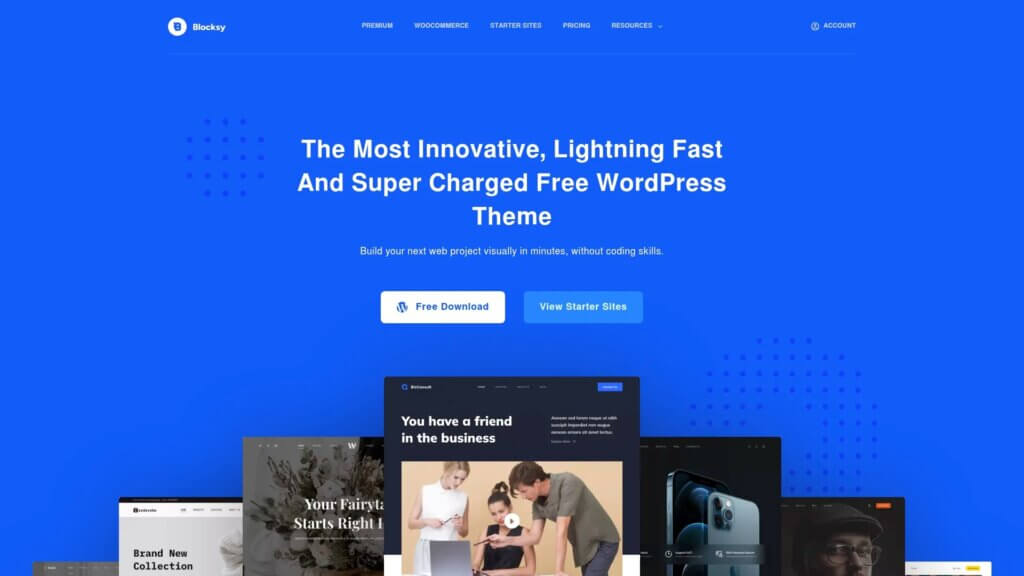 Blocksy homepage screenshot