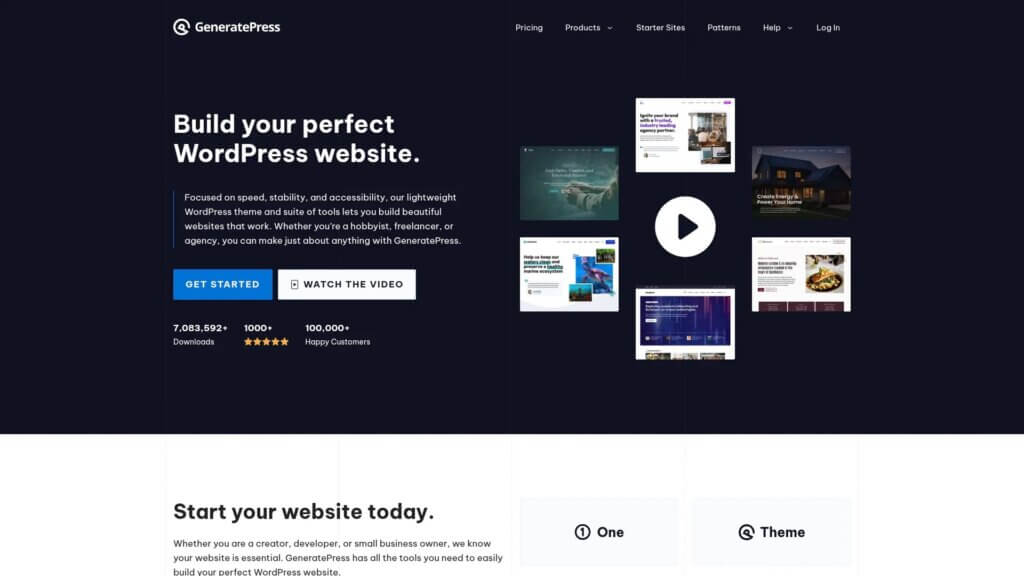 Screenshot of https://generatepress.com