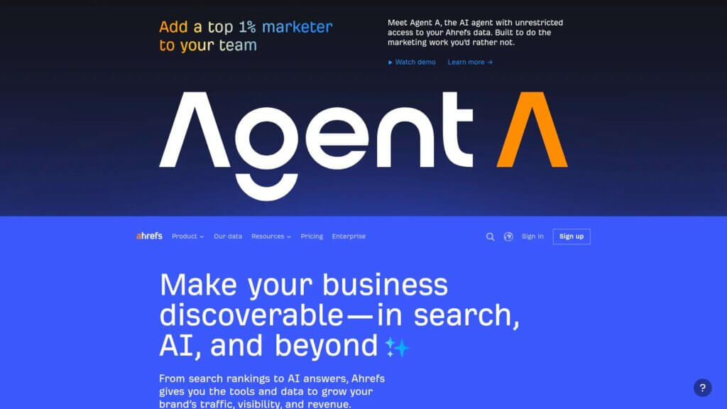 Screenshot of https://ahrefs.com/