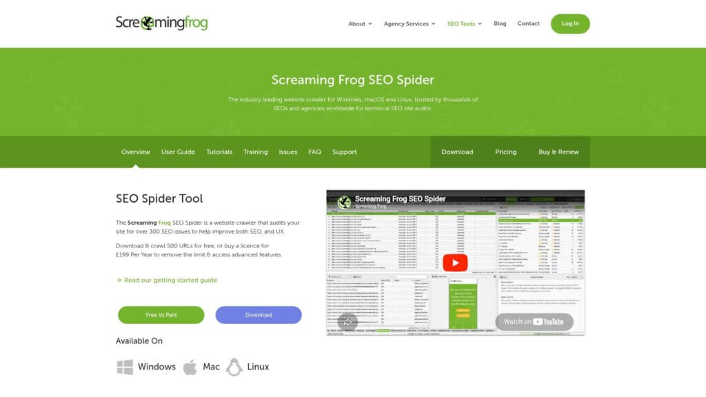 Screenshot of https://www.screamingfrog.co.uk/seo-spider/